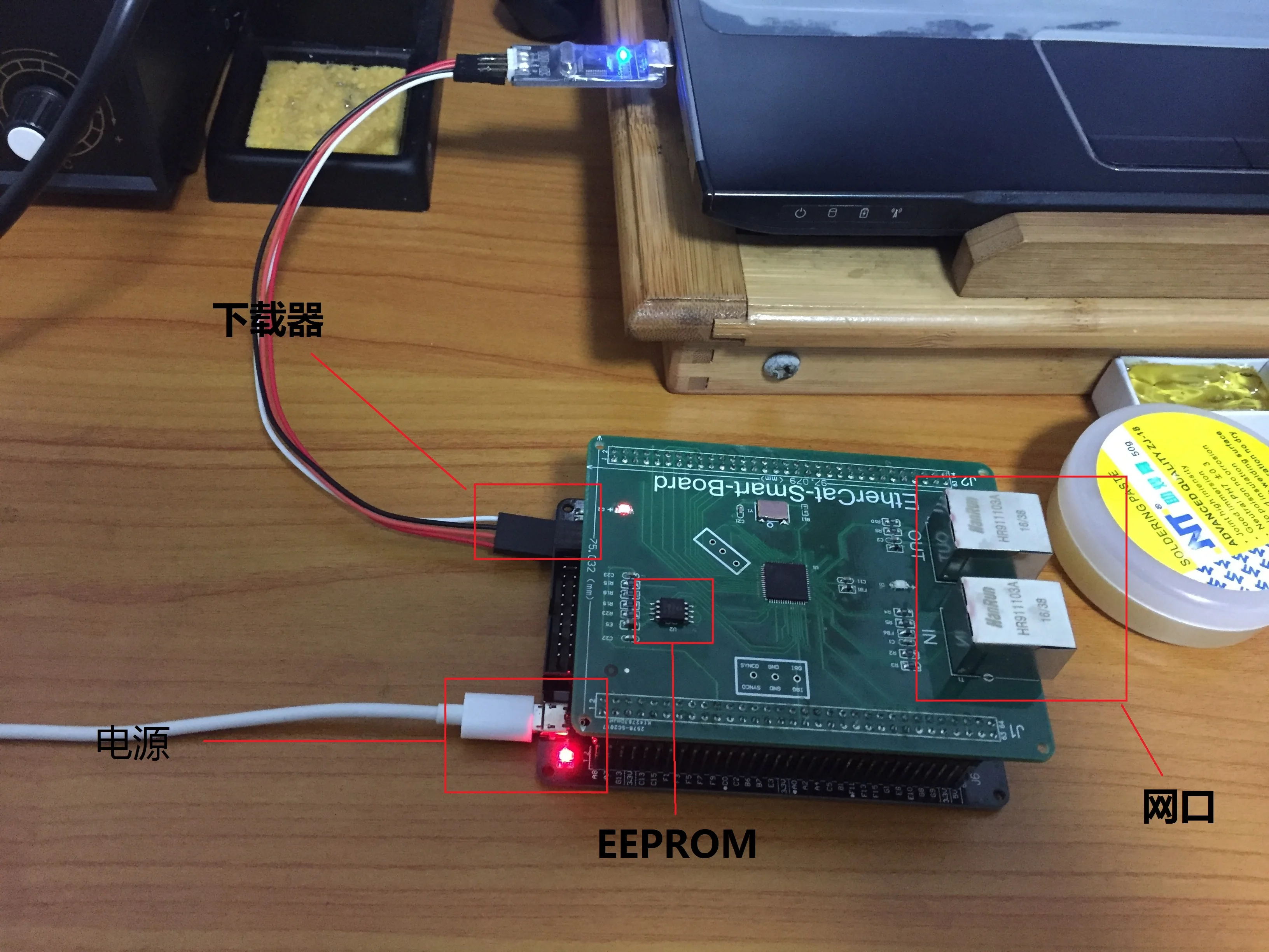 Смарт плата разработки EtherCat STM32F407 + LAN9252 обучающая пятая версия|Аксессуары для