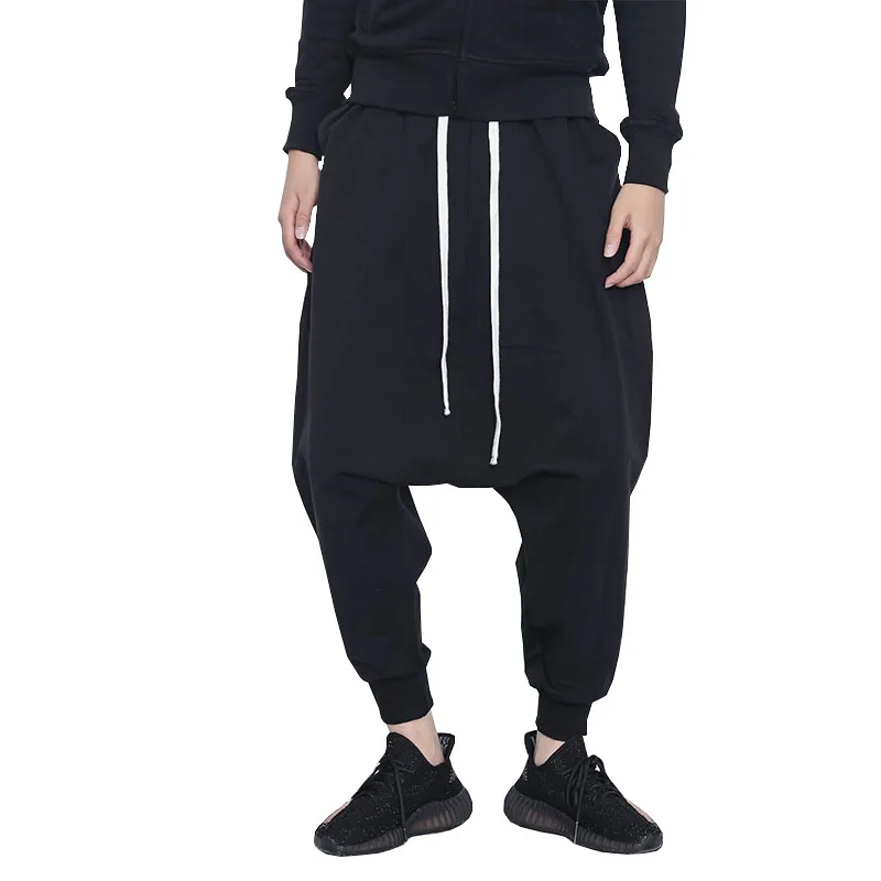 

Fashion Black Harem Pants Men High Street Baggy Homme Compression Pants Asian Size M-XXXL Hip Pop Casual Joggers Man Sweatpants