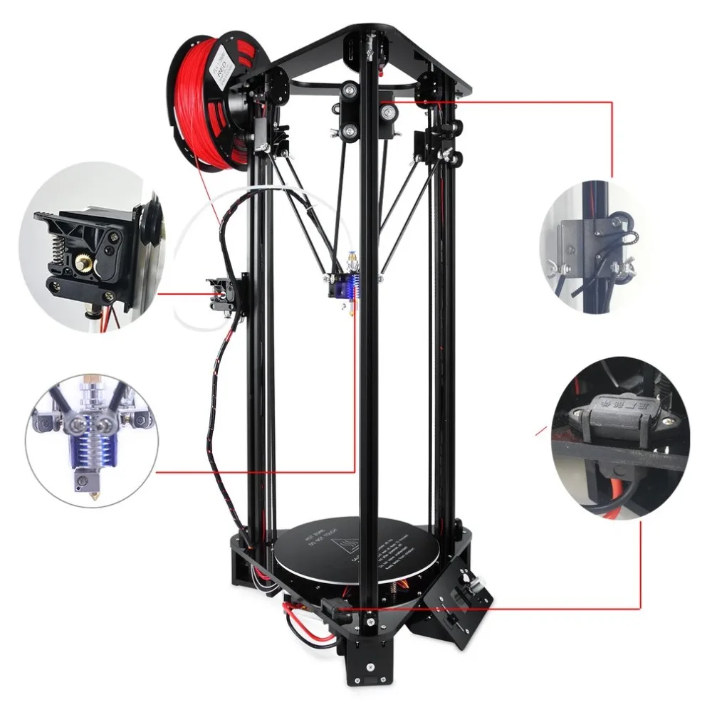 FLSUN-A4 Large Size Delta 3d printer Auto-leveling System Heated bed High Speed