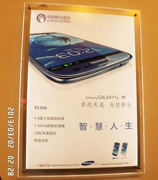 

Customized size acrylic frameless poster display led lighted box for advertising,crystal frame led illuminated board