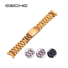 Solide En Acier Inoxydable Regarder la Bande sangles Courbe Tête 18mm 20mm 22mm 24mm vente chaude