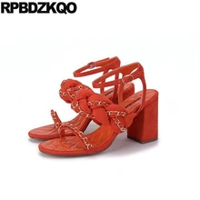 Orange Ankle Strap Sandal