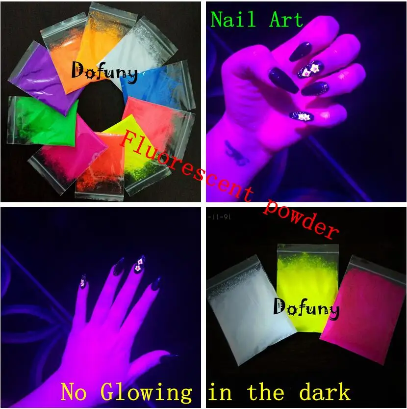 20 г неоновый Флуоресцентный порошок пигмент блеск для ногтей фосфорный порошковый флуоресцентный, не светящийся в темноте порошок для макияжа DIY мыло