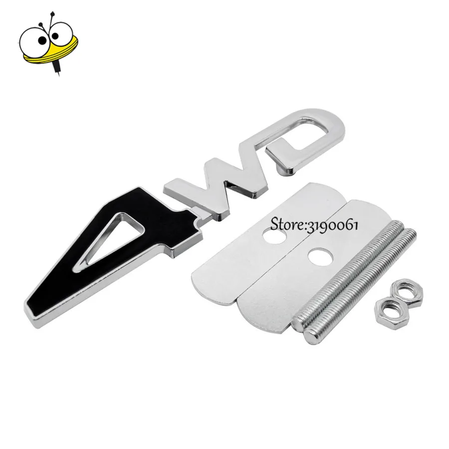For 4WD Sticker for Jeep Wrangler Land Rover Dodge Ram Renault KIA Subaru Front Grille Emblem Car Accessories Car Badge Decal