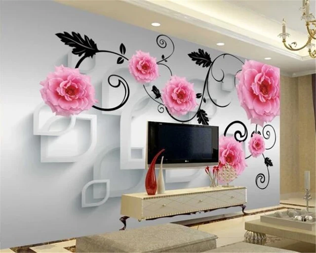 beibehang Custom wallpaper 3D stereo photo mural pattern flower TV background  wall paper 5D decorative painting