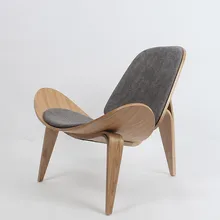 Ганс Вегнер стиль трехногий корпус стул из ясеня фанеры ткань обивка мебель для гостиной Современная оболочка кресла Реплика