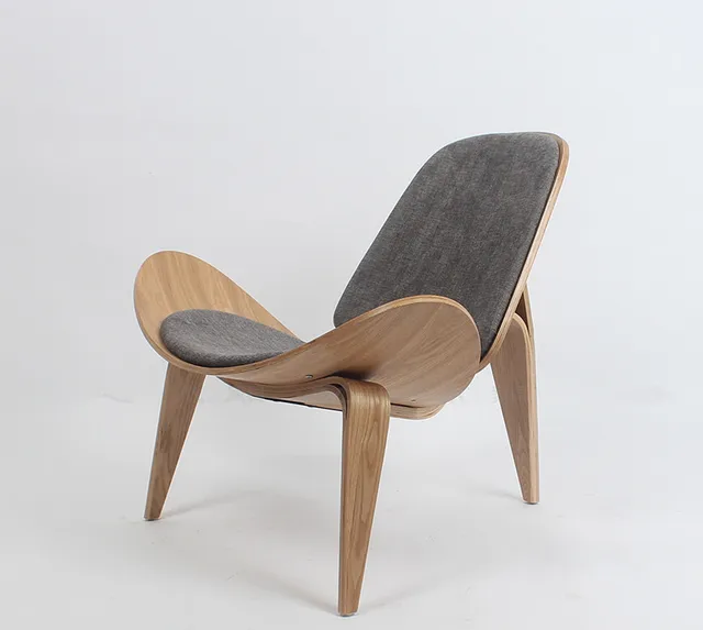 Cheap Hans Wegner Style Three-Legged Shell Chair Ash Plywood Fabric Upholstery Living Room Furniture Modern Lounge Shell Chair Replica Cheap Hans Wegner Style Three-Legged Shell Chair Ash Plywood Fabric Upholstery Living Room Furniture Modern Lounge Shell Chair Replica
