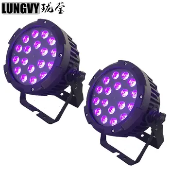 

Free Shipping 2pcs/Lot Waterproof 18x18w RGBWA UV 6in1 IP65 LED Par Light Professional Outdoor Event Lighting