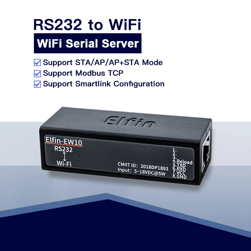 Последовательный порт RS485 на устройство Wi-Fi Серверный модуль Elfin-EW10 поддержка TCP/IP Telnet Modbus TCP протокол передачи данных через WiFi