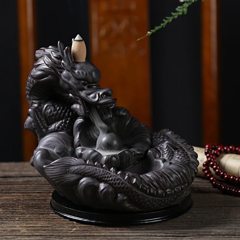 

2019 Saat Horloge Murale Fog Reversal Smoke Ta Auspicious Dragon Household Smoked Incense Burner Ornamental Furnishing Articles