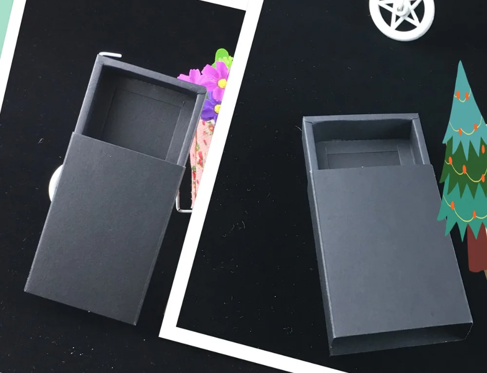 

50PCS/Lot Black Darawer Box Paper Carrying Cases Blank Gift boxes Drawer Box Gift Craft Power Bank Packaging Cardboard Boxes