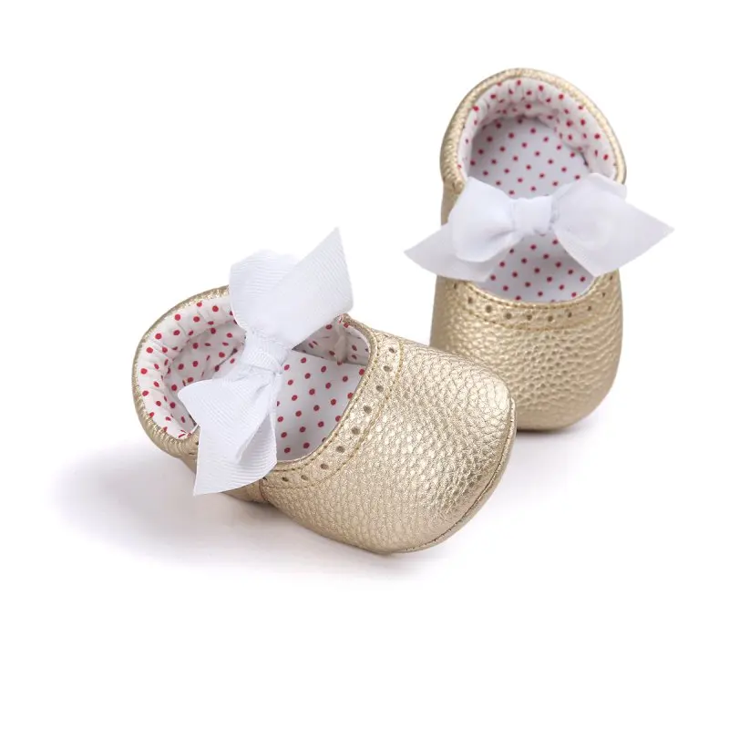 Мокасины; обувь для малышей; обувь для новорожденных; мягкая подошва из искусственной кожи для малышей; обувь для малышей - Цвет: Золотой