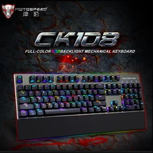 Motospeed Origiinal CK108 RGB Anti-ghosting Macro Metal USB Wired Metal 104Key Mechanical backlit Gaming Keyboard For Computer