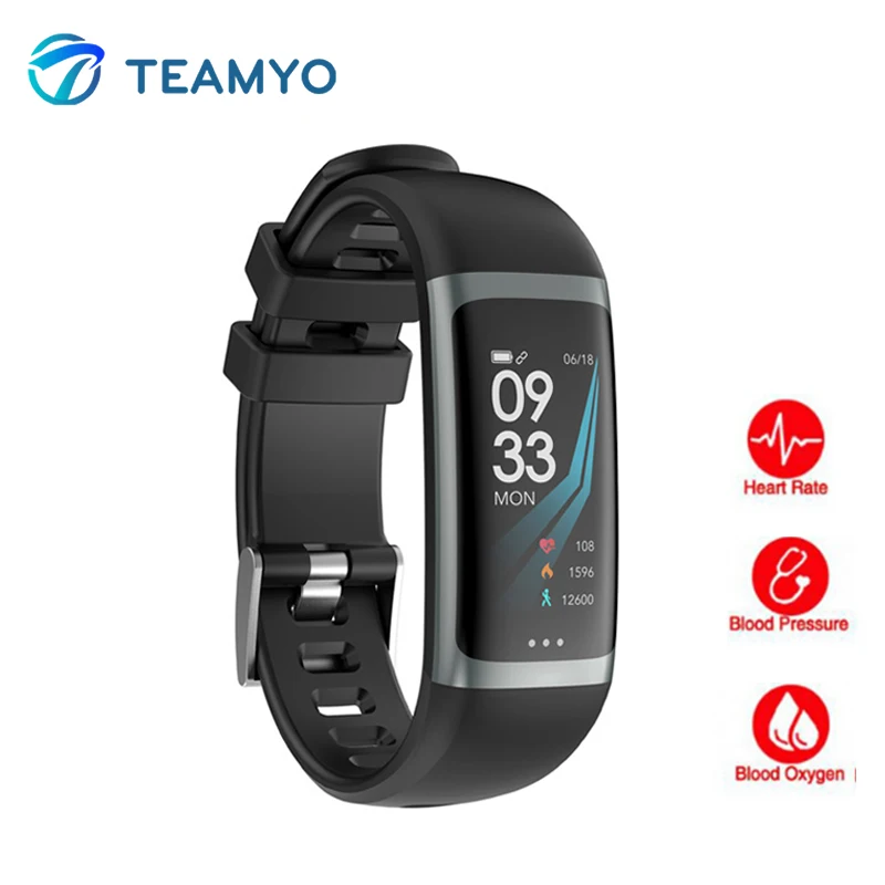 

Teamyo Smart Band Fitness Tracker Bracelet Color Screen Wristband Waterproof Heart Rate Monitor Blood Pressure Oxygen Sport Band