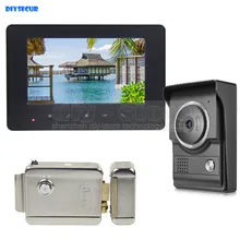 DIYSECUR 7 polegadas Interfone Telefone Video Da Porta de Vídeo 700TV Linha IR Câmera de Visão noturna HD + Trava Elétrica para Sua Casa ou Escritório fábrica