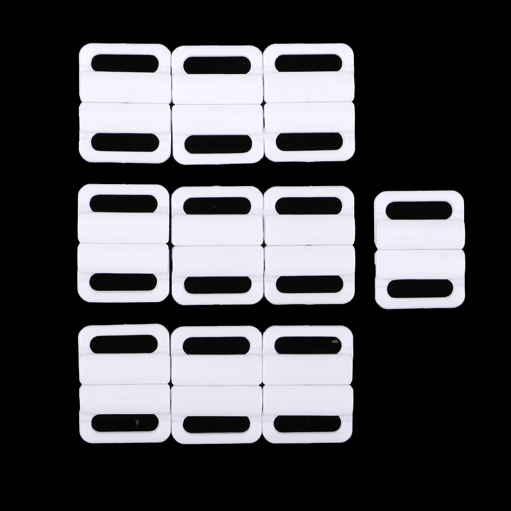 20 Pairs Plastic Bikini Clips Snap Hooks Bra Strap Swimwear Clasp Lingerie Supplies 14mm