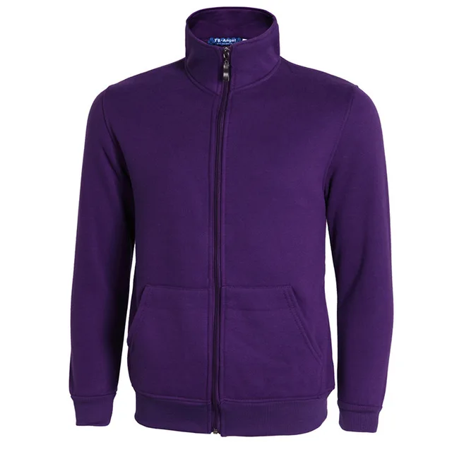 2017 Blue Zipper Jacket Men Autumn Fashion Stand Collar Slim Fit Fleece