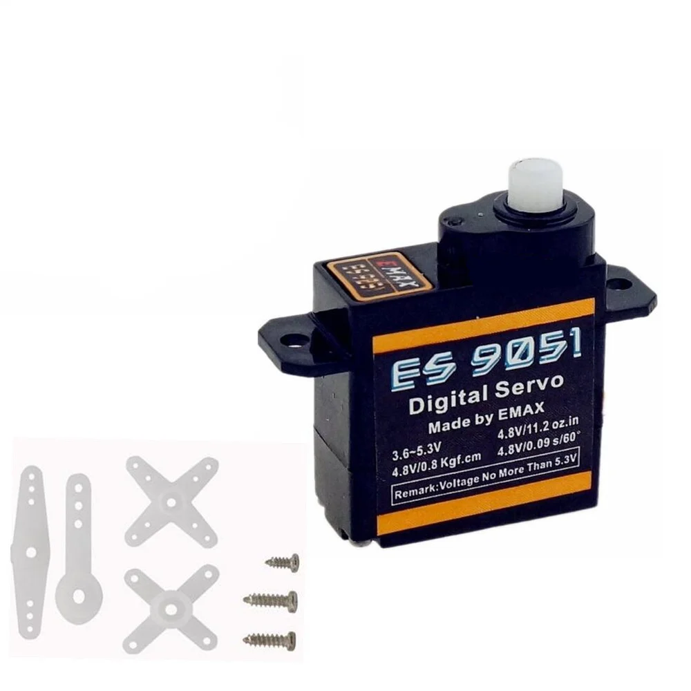Цифровой мини серводвигатель EMAX ES9051 4 3 г пластиковая шестерня крутящий момент 0 8