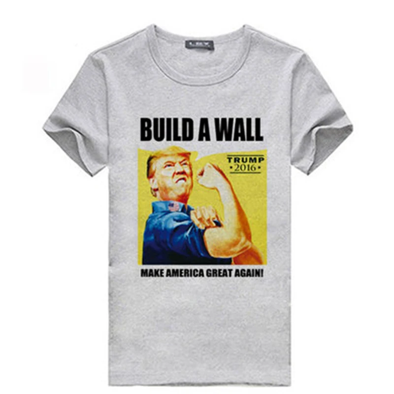 2016 Amarican Election T shirt Knitted Good Quality Cotton Funny Short Sleeve O neck Donald font