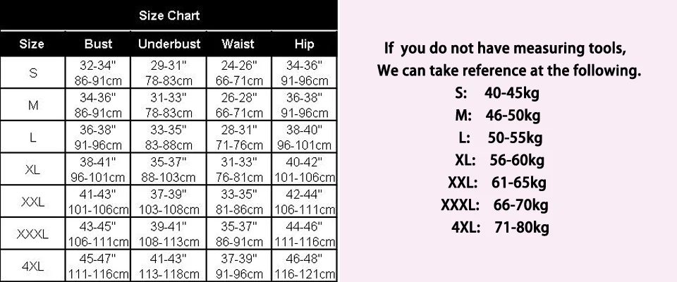 size chart s-4xl