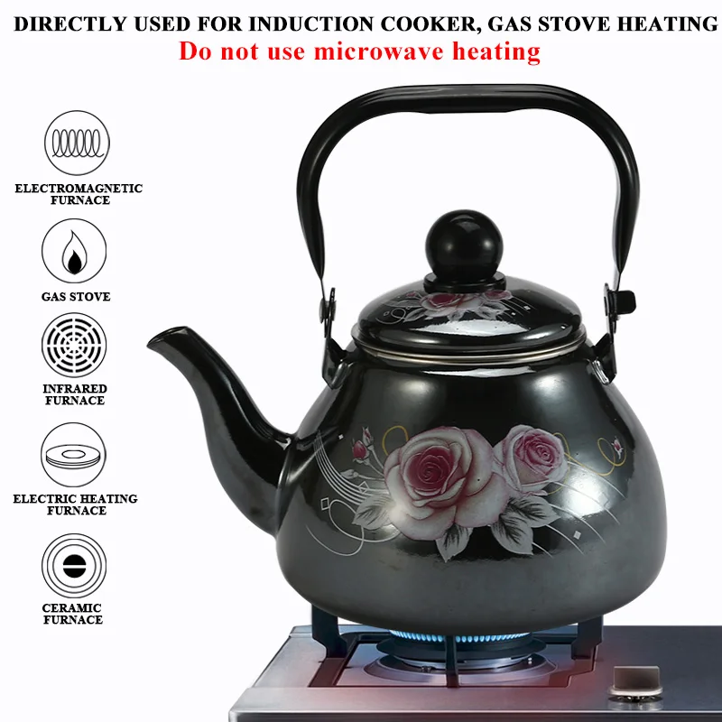 1,1 л Китайский традиционный эмалированный чайник для воды с воронкой для газовой и индукционной плиты домашний чайник