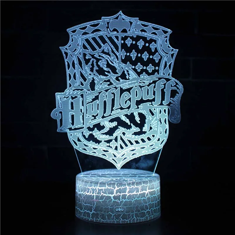 

Harry potter 7 Colors Changing School badge Table Action Figure Lamp Gryffindor Ravenklaw Led Desk Light model toys for gifts