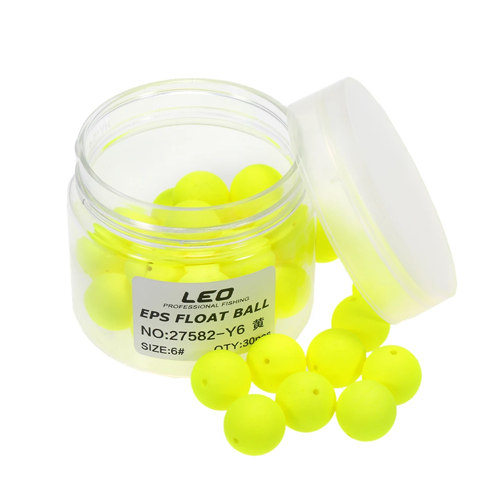 LEO 30pcs Fishing Float Balls Bottled EPS Foam Buoyancy Ball Float Gear
