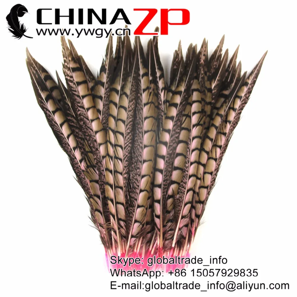 

CHINAZP Feathersy 30 to 35cm Excellent Qualit Cheap Pink Dyed Lady Amherst Pheasant Feathers for Hats Costume Decoration