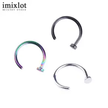 10 шт. ноздри из нержавеющей стали, кольца в нос, клипса на нос, кольцо для пирсинга, ювелирные изделия для пирсинга, черное серебро, много для женщин