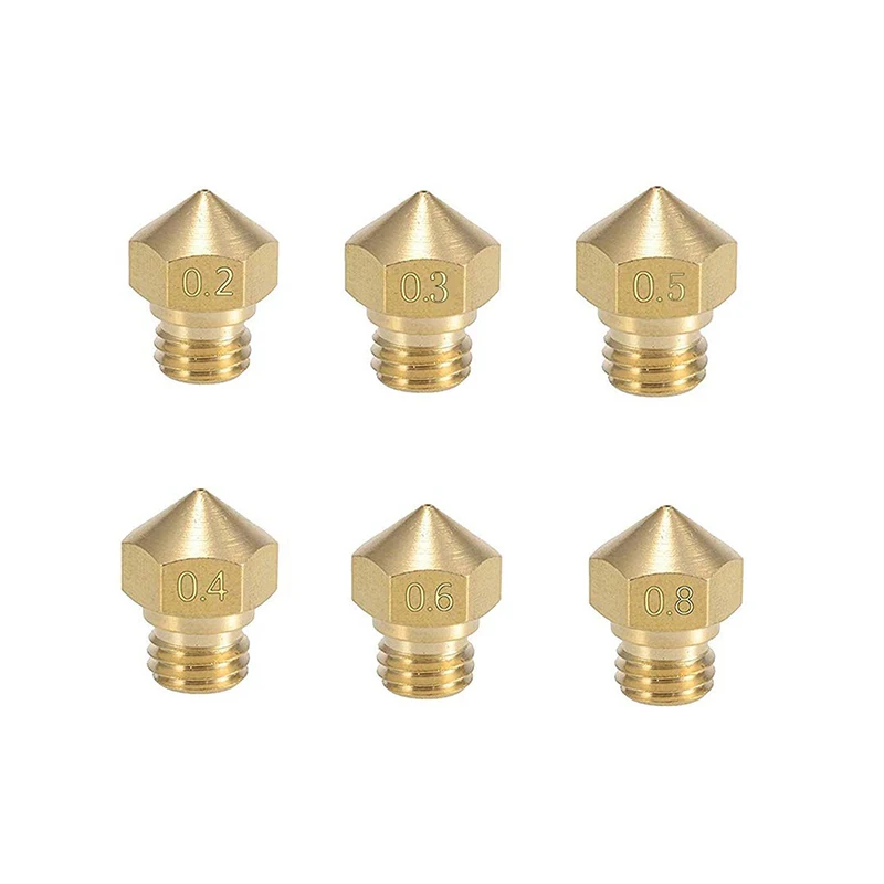 1Pcs MK10 Nozzle For 3D Printer M7 Thread Brass 0.2/0.3/0.4/0.5/0.6/0.8/1.0mm 1.75mm Filament For MK10 Extruder