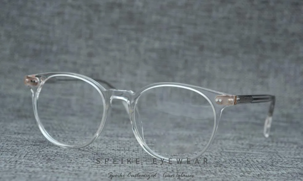 SPEIKE Высокое качество индивидуальные очки для близорукости 5314 очки для чтения анти-синие очки pregressive Рецептурные очки 1,74 линзы - Цвет оправы: Crystal