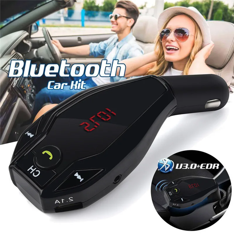 Kongyide автомобильное зарядное устройство беспроводной Bluetooth fm-передатчик модулятор Автомобильный комплект MP3-плеер двойной USB зарядное устройство 90ма 12 в-24 в Прямая поставка m23