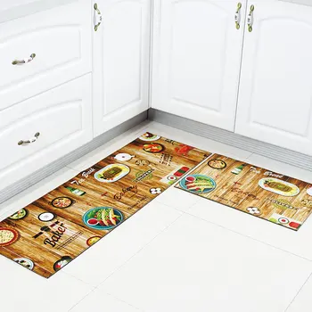 

Dinner Printing Kitchen Mat Anti-slip Modern Area Rugs Living Room Balcony Bathroom Carpet Set Doormat Bath Mat Hallway 2PCS