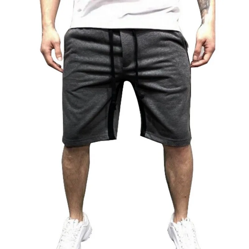 

2019 Summer Men Shorts Casual Side Stripe Patchwork Shorts Gymwear Male Bodybuilding Sporting Shorts Mens Workout Short Pants