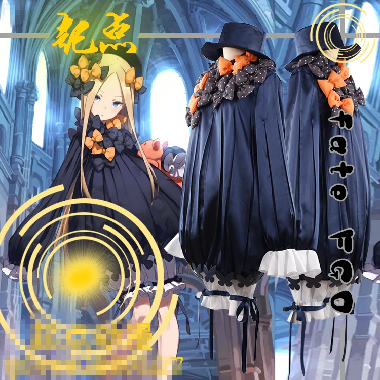 

Anime Cosplay Costume Fate FGO Abigail Williams Foreigner Cute Pumpkin Dress Z