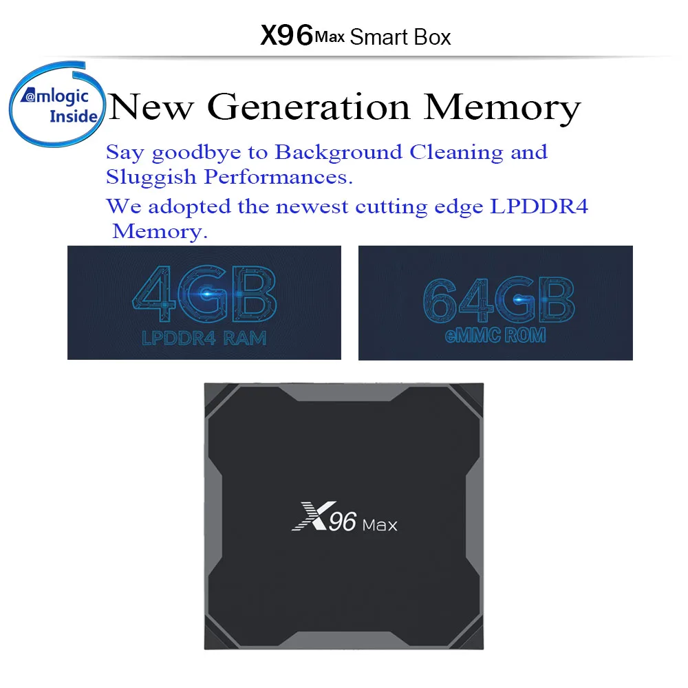 X96 MAX Android 8.1 TV BOX 4GB 64GB Amlogic S905X2 Quad Core Smart TV 2.4G&5GHz Dual Wifi Bluetooth 1000M 4K Set Top Box X96max