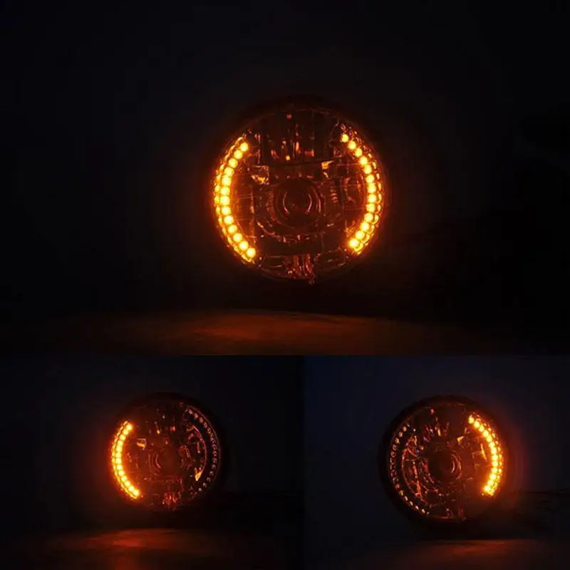 

7" Motorcycle Electromobile Headlight PC Lens LED Turn Signal Light Bulb