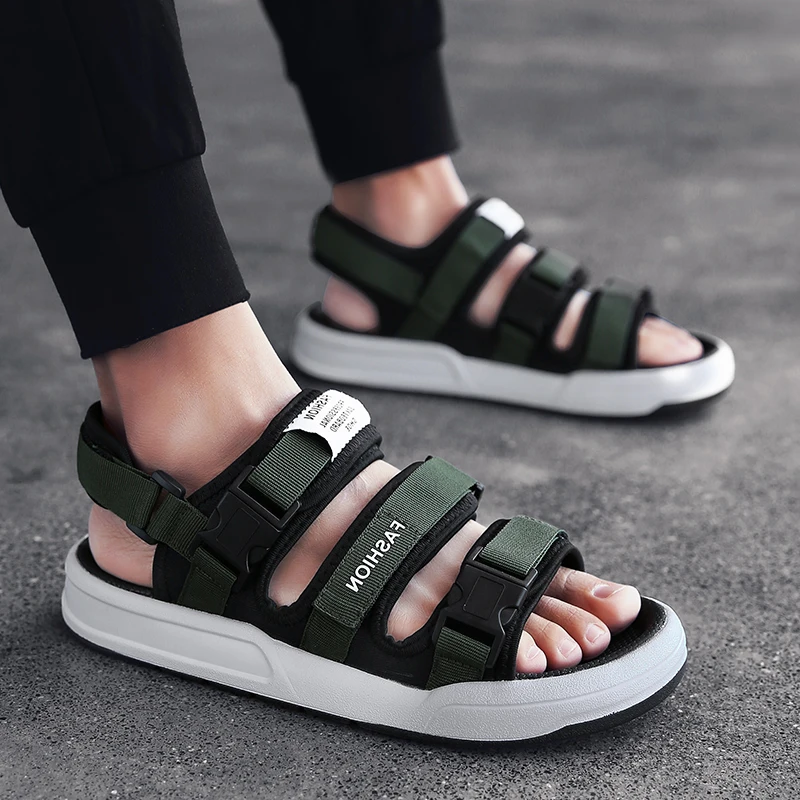 BVNOBET босоножки Street Стиль новые мужские летние туфли плюс Размеры мужские черные качество пляжные сандалии мужские сандалии Hommes дропшиппинг