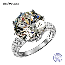 Шипай 925 пробы Серебряное кольцо ювелирные украшения 2.9ct создан Муассанит кольцо Обручение обручальное кольцо для Для женщин Юбилей подарок