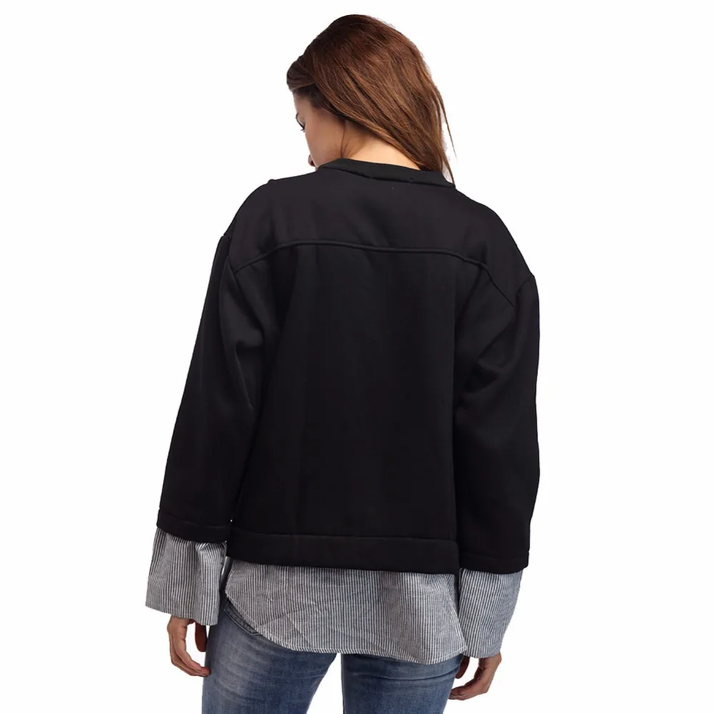 Fake 2 Piece Autumn Women t shirt 2017 Long Sleeve Loose T shirt for women T Shirt Femme Casual Tops&Tees One size for all (10)
