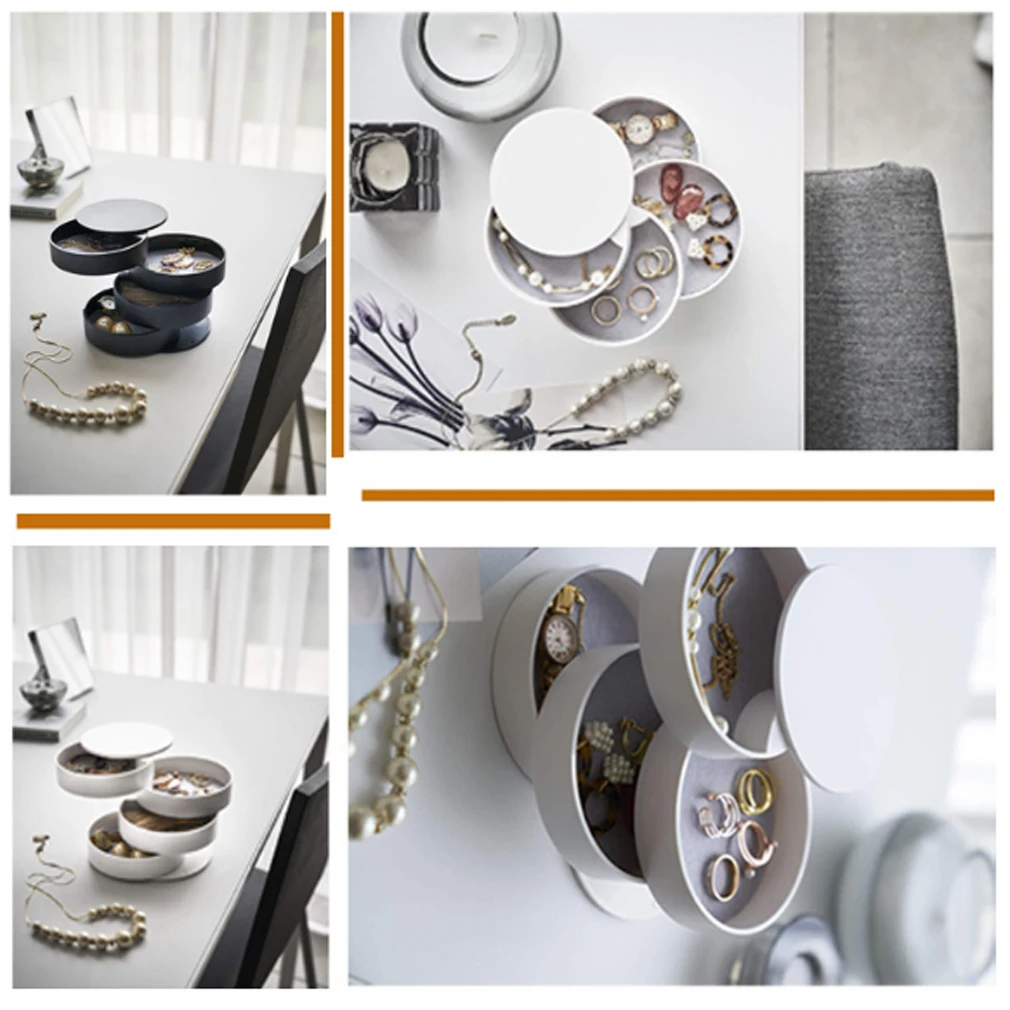1Pcs NEW Korean Style Fresh And Simple 360° Earring Ring Jewellery Display Storage Box Girl Earrings Jewelry Box Protable Box
