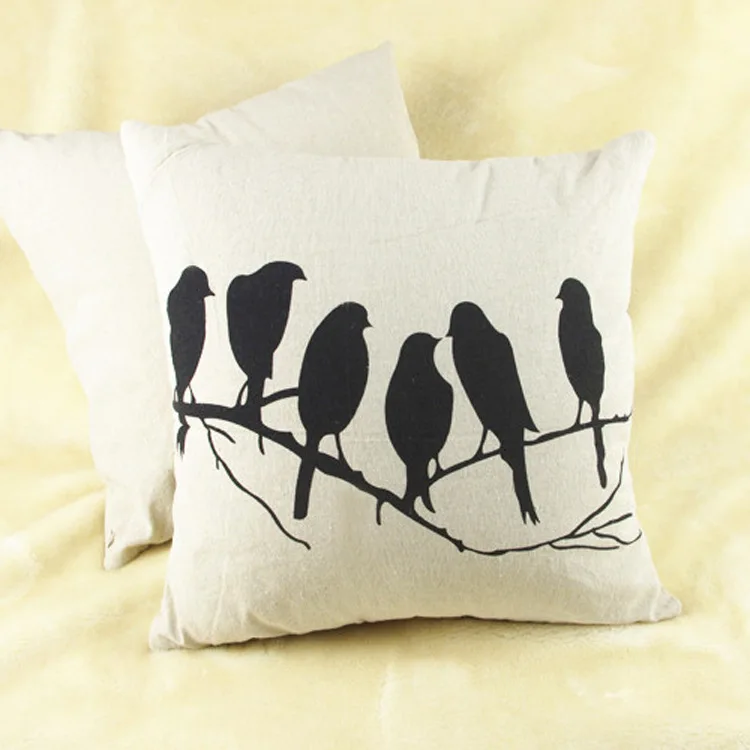 Factory Outlets Nordic Ikea Branches Birds Cotton Pillow Office