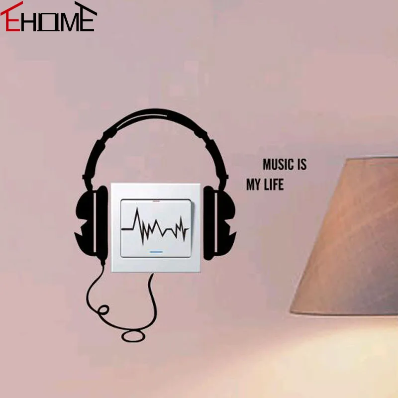 ehome music is my life wall stickers kids rooms wall decor creative headphone wall decals - Music Wall Decor ehome music is my life wall stickers kids rooms wall decor creative headphone wall decals - Music Wall Decor
