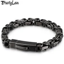 Chain Link Men Bracelet Male Never Fade Black S.Steel Mens Bracelets Vintage Friendship Stainless Steel Hand Jewelry Accessories
