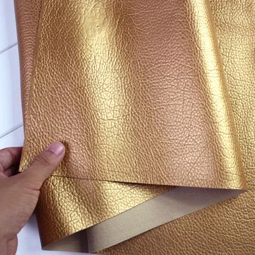 

golden, Faux leather, PU Leather Fabric Sewing ,artificial leather for diy bag material, sold BY THE YARD, FREE SHIPPING!!!