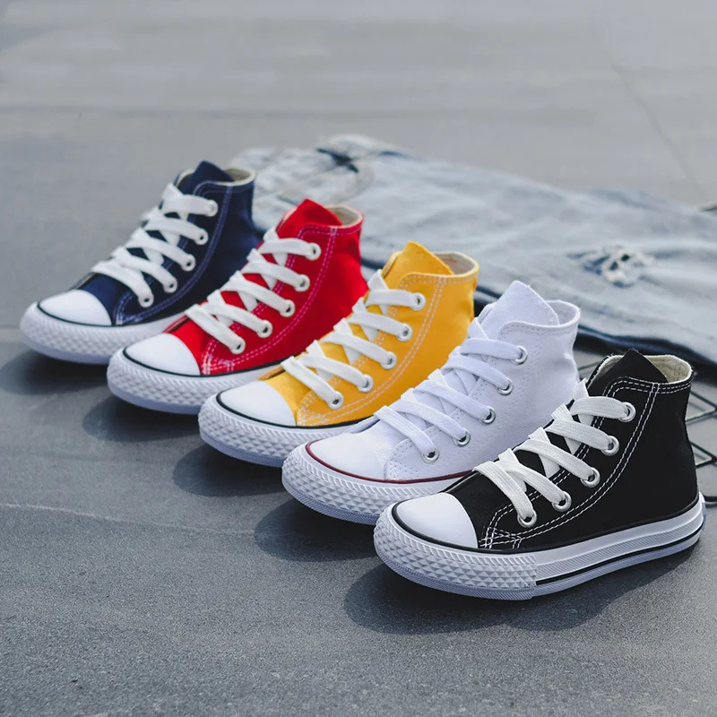 alta parte superior meninas sapatos lona estudante