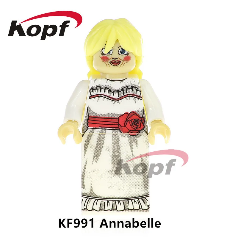 Одиночная продажа супер героев Annabelle Stay Puft Зефир Человек Финн Кирпичи Модель Действие строительные блоки детский подарок игрушки KF991
