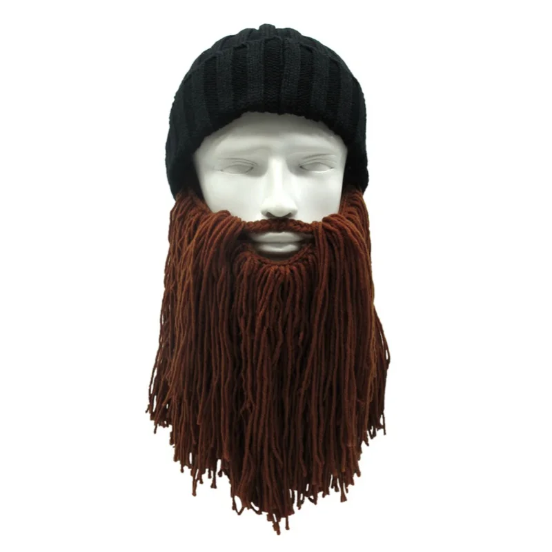 

Outdoor Warm Sports Cool Knit Hats Funny Men's Gag Face Mask Barbarian Autumn Winter Hat New