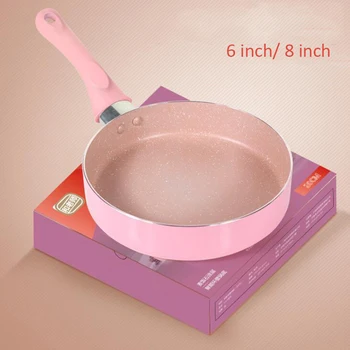 

6 Inch/ 8 Inch Frying Pan Nougat Snowflake Crisp Pot Saucepan Baking Cooking Deep Pan Induction Cooker Electric Ceramic Stove