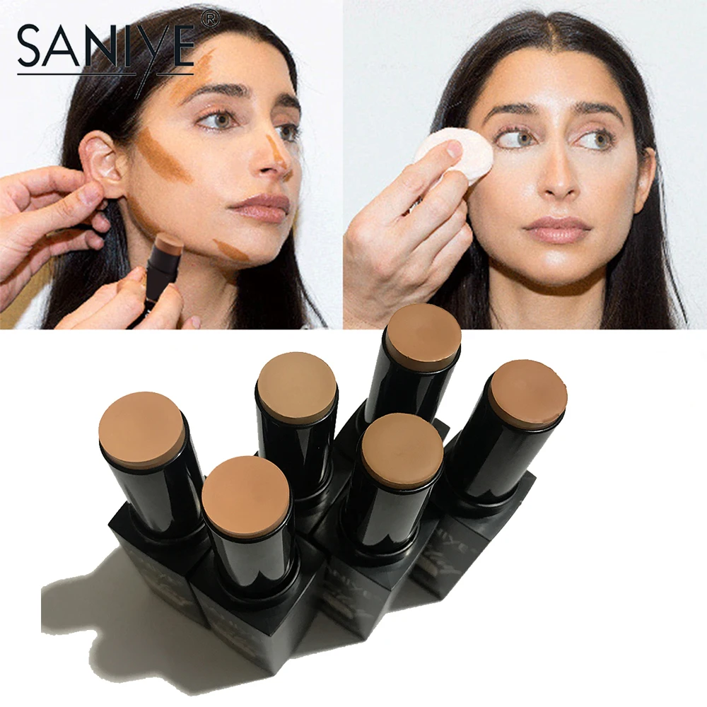 

SANIYE 1pcs Foundation Makeup Full Cover Contour Face Concealer Base Primer Moisturizer Hide Blemish Bronzer Concealer Stick R85